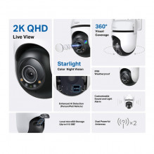 TP-LINK 4MP H.264 F1.6 Aperture Outdoor Pan/ Tilt Security Wi-Fi Camera Tapo C520WS