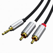 Audio kabelis 3.5mm - 2x RCA, 1.8m