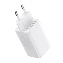 Wall charger Baseus GaN5 Pro 2xUSB-C + USB, 65W (white)