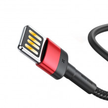 Baseus Cafule dvipusis USB žaibo kabelis 2,4A 1m (juodas + raudonas)
