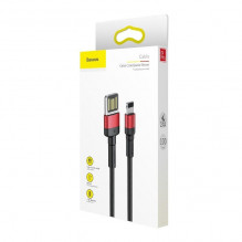 Baseus Cafule dvipusis USB žaibo kabelis 2,4A 1m (juodas + raudonas)