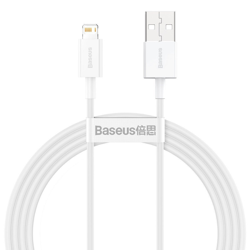 „Baseus Superior“ serijos USB kabelis su „Lightning 2,4A“ 1,5 m (baltas)