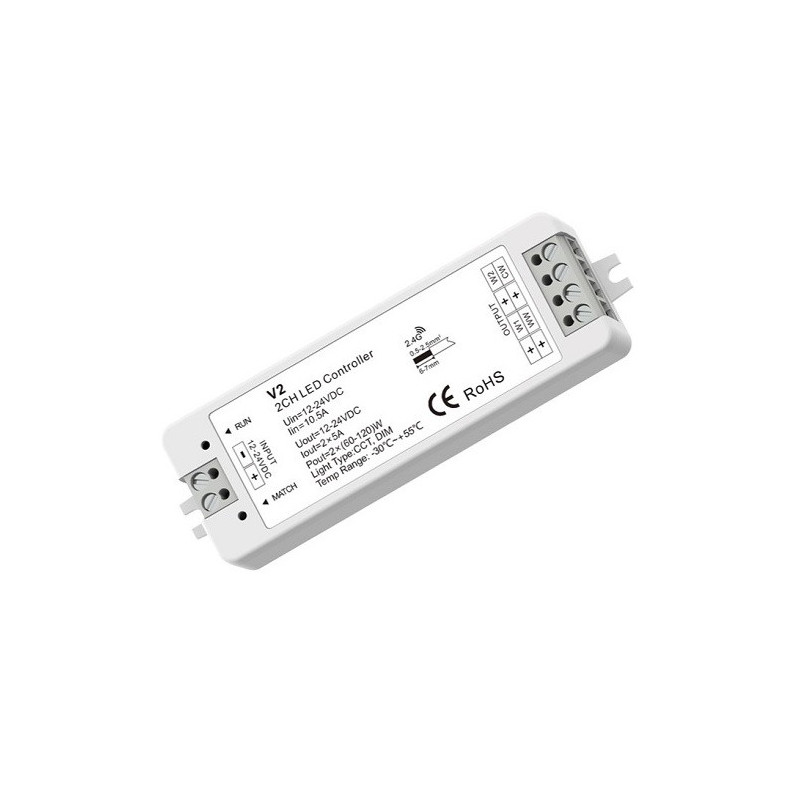 V2 LED Controller 12-24V, 2x5A