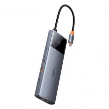 Hub 10in1 Baseus Metal Gleam II Series, USB-C to 1xHDMI, USB-A (10Gbps), USB-C, 2xUSB-A, Ethernet RJ45, SD/ TF card, min