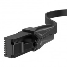 Plokščias UTP CAT6 Vention IBABL RJ45 Ethernet tinklo kabelis 1000Mbps 10m juodas