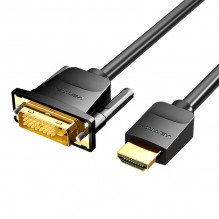 HDMI–DVI kabelis (24+1) Ventiliacija ABFBI 3m, 4K 60Hz / 1080P 60Hz (juodas)