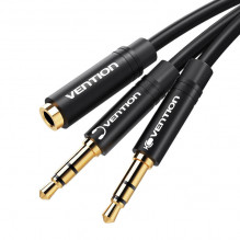 Cable Audio 2x 3.5mm male to 3,5mm female Vention BBUBY 0.3m Black