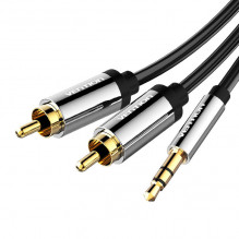 Garso kabelis nuo 3,5 mm iki 2x RCA ventiliacijos BCFBI 3 m juodas