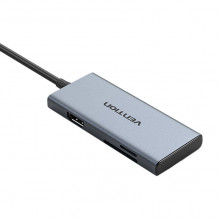 USB-C prie HDMI, 3x USB 3.0, SD, TF Hub Vention TOOHB 0,15 m pilka