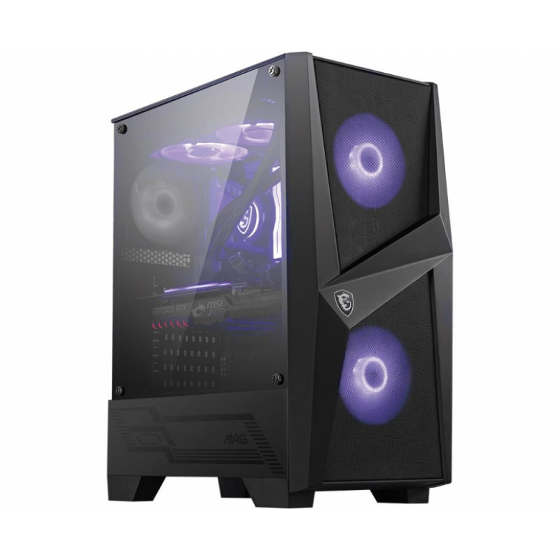 Case, MSI, MAG FORGE 100M, MidiTower, Not included, ATX, MicroATX, MiniITX, Colour Black, MAGFORGE100M