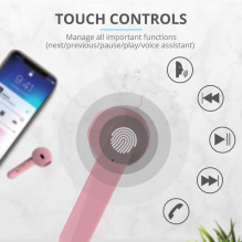 HEADSET PRIMO TOUCH BLUETOOTH / PINK 23782 TRUST