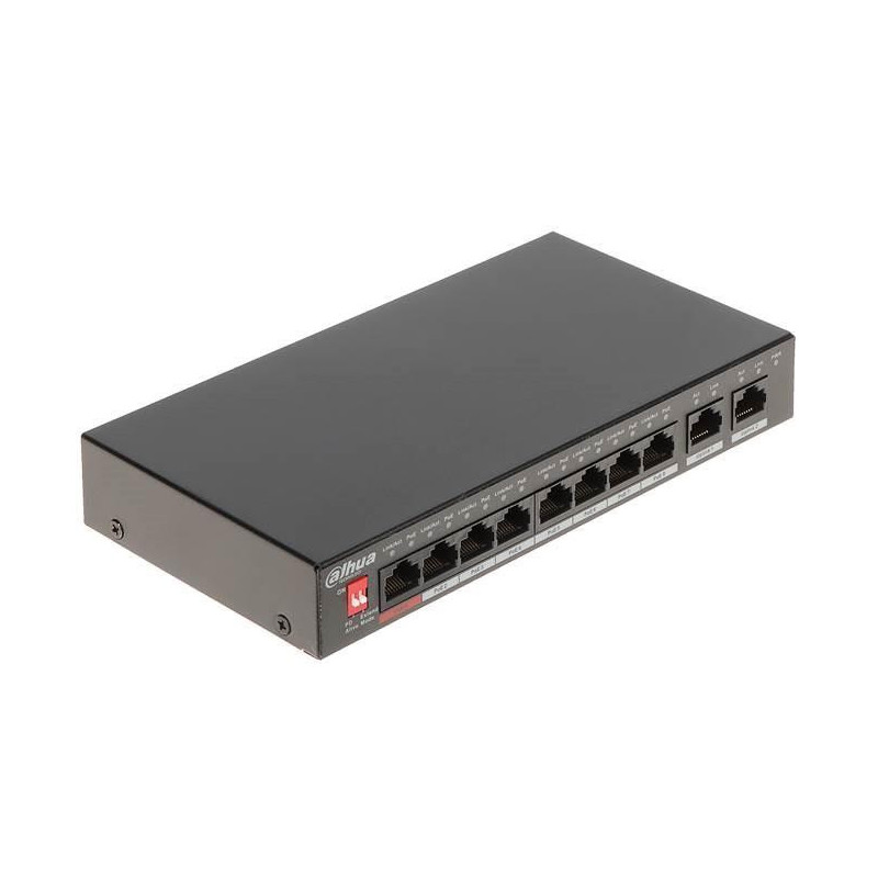 Switch, DAHUA, PFS3010-8ET-96-V2, Desktop / pedestal, PoE ports 8, 96 Watts, DH-PFS3010-8ET-96-V2
