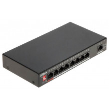 Switch, DAHUA, Type L2, Desktop / pedestal, Rack, 1x10Base-T / 100Base-TX / 1000Base-T, PoE ports 8, 96 Watts, DH-PFS300