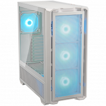 COUGAR | MX600 White | PC Case | Mid Tower / Mesh Front Panel / 3 x 140mm + 1 x 120mm Fans / Transparent Left Panel