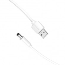 Maitinimo kabelis nuo USB 2.0 iki DC 5,5 mm vamzdžio lizdas 5 V ventiliacija CEYWG 1,5 m (balta)