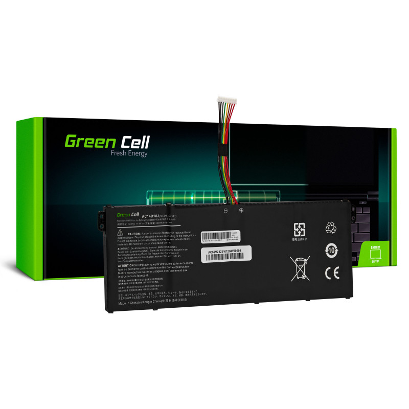 Green Cell AC14B13J AC14B18J baterija, skirta Acer Aspire 3 A315-23 A315-55G ES1-111M ES1-331 ES1-531 ES1-533 ES1-571