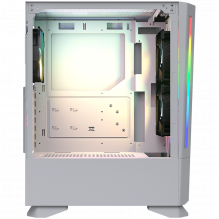 COUGAR | MX430 Air RGB White | PC Case | Mid Tower / Air Vents Front Panel with ARGB strips / 3 x ARGB Fans / 4mm TG Lef