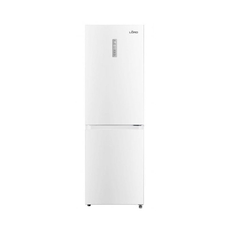186 cm aukščio baltos spalvos šaldytuvas su šaldikliu apačioje Lord C18