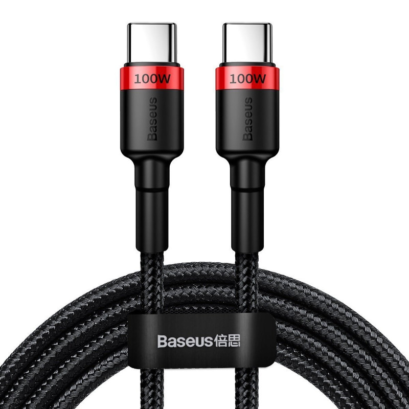 Baseus Cafule PD2.0 100 W blykstės įkrovimas USB Skirtas Type-C kabeliui (20V 5A) 2m raudona+juoda