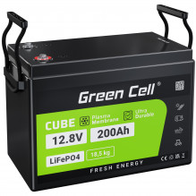 Green Cell LiFePO4 200Ah 12,8V 2560Wh ličio geležies fosfato akumuliatorius, skirtas kemperiams, saulės kolektoriams, Fo