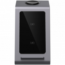 Prestigio ReVolt A8, trys viename belaidžio įkrovimo stotelė, skirta iPhone, Apple Watch, AirPods, belaidė išvestis tele