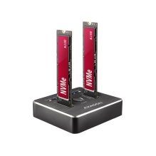AXAGON ADSA-M2C DUAL NVMe CLONE MASTER DOCK SuperSpeed ​​USB-C 10 Gbps prijungimo stotelė