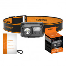 Headlamp Superfire HL23, 220lm, USB-C