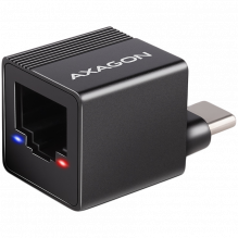 AXAGON ADE-MINIC USB-C 3.2 Gen 1 – Gigabit Ethernet MINI adapteris, automatiškai įdiegiamas, juodas