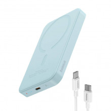 Magnetinis Mini Powerbank Baseus 5000mAh, USB-C 20W (mėlyna)
