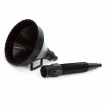 Flexible black universal funnel with a strainer for fuel, liquid, water, amio-02005