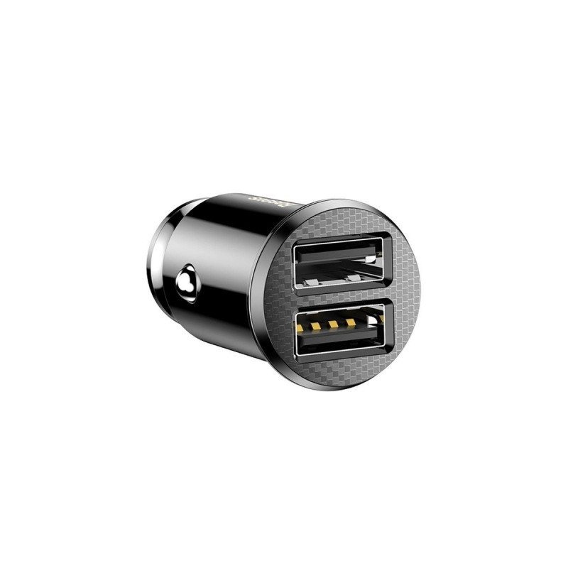 baseus grain automobilinis pakrovejas 2x usb 5v 3.1a juodas