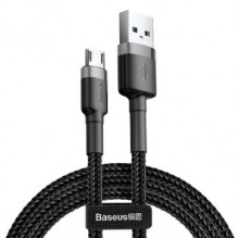 Baseus Cafule 2.0a USB į Micro USB laidas, 3m, pilka ir juoda