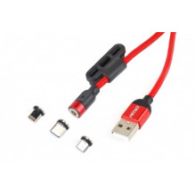 Magnetinis USB laidas 3in1 su Lightning USB-C Micro USB 1 m uc-8 amio-02522