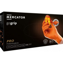 Oranžinės nitrilo pirštinės Mercator Gogrip Orange 50 vnt, S dydis