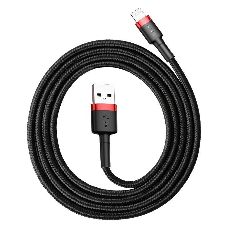 „Baseus Cafule“ USB Lightning kabelis 1,5A 2m (juodas + raudonas)