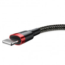 Baseus Cafule USB Lightning kabelis 1,5A 2m (juodas + raudonas)