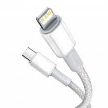 USB-C prie Lightning Baseus didelio tankio pintas kabelis, 20 W, PD, 2 m (baltas)