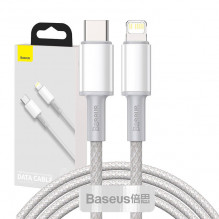 USB-C prie Lightning Baseus didelio tankio pintas kabelis, 20 W, PD, 2 m (baltas)