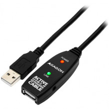 Axagon Active extension USB 2.0 A-M A-F cable, 5 m long. Power supply option.