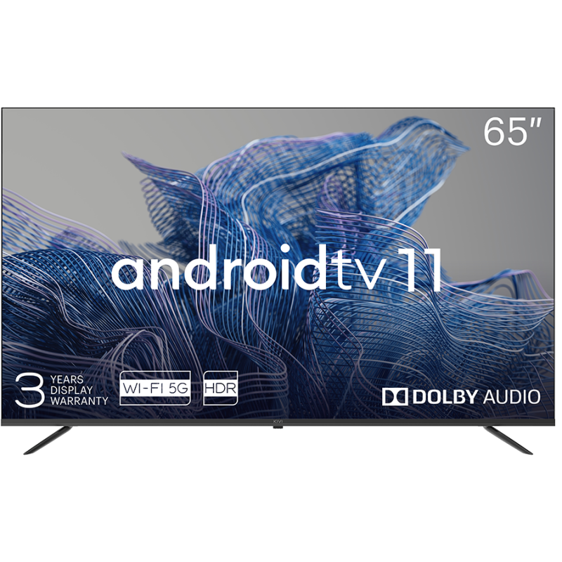 65 , UHD, Android TV 11, juoda, 3840х2160, 60 Hz, JVC garsas, 2x12W, 53 kWh/ 1000h, BT5.1, HDMI prievadai 4, 24 mėn.
