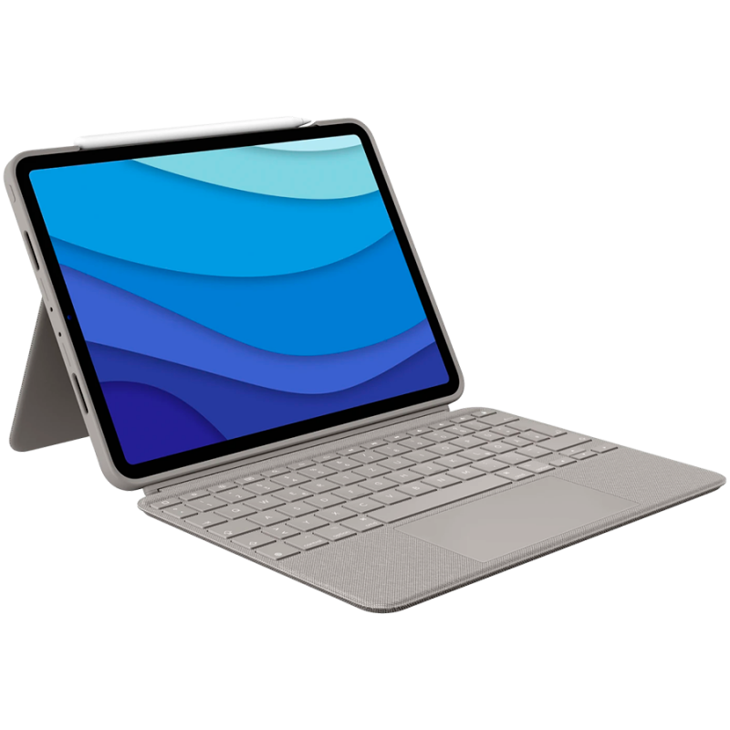 LOGITECH Combo Touch, skirtas 11 colių iPad Pro (1, 2, 3 ir 4 gen.) – SAND – JK – INTNL-973 – KITI