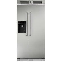Side-by-side No Frost refrigerator Steel Genesi GFR-9 SS-SLT with a stainless steel body