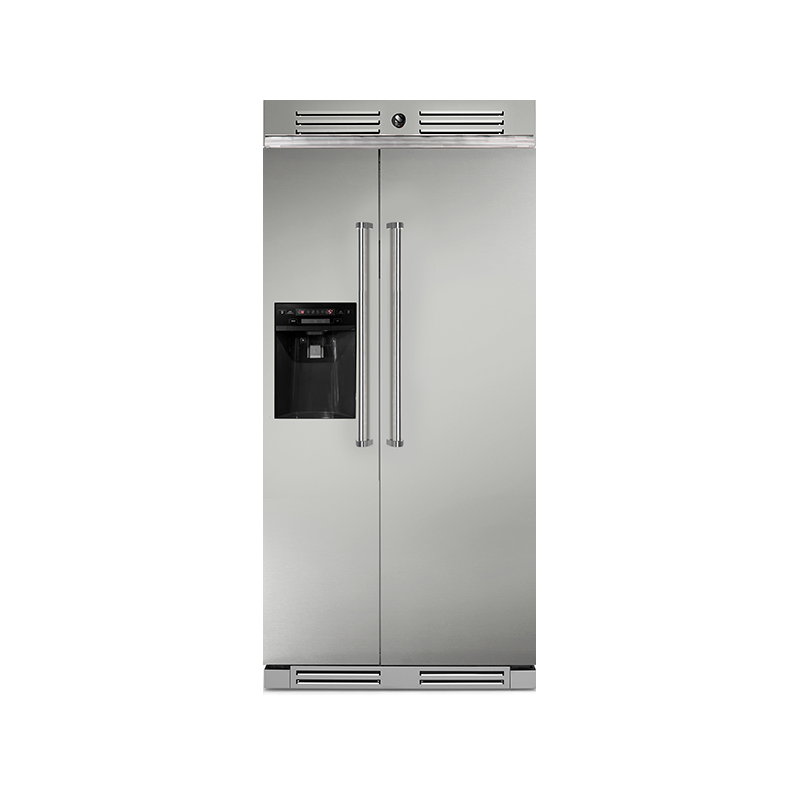 Side-by-side No Frost refrigerator Steel Genesi GFR-9 SS-SLT with a stainless steel body