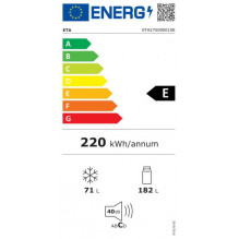 Šaldytuvas su šaldikliu apačioje ETA275090010E No Frost inox 180 cm