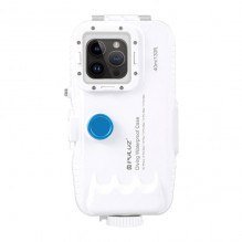 Plastic waterproof phone case Puluz for iPhone 14 Plus/ Pro Max/ 13 Pro Max/ 12 Pro Max/ 11 Pro Max (white)