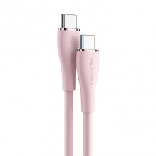 USB-C 2.0 į USB-C laido ventiliacija TAWPF 1m, PD 100W, rožinis silikonas