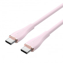 USB-C 2.0 į USB-C laido ventiliacija TAWPF 1m, PD 100W, rožinis silikonas