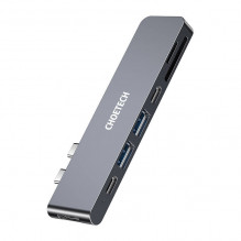 „Choetech HUB-M14“ prijungimo stotis, skirta „Macbook Pro“, „7-in-2“ USB-C, „Thunderbolt 3“ (sidabrinė)