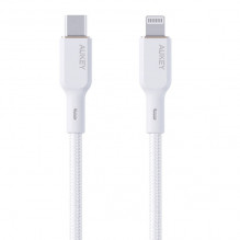 Aukey CB-NCL2 USB-C laidas iki 1,8 m „Lightning“ (baltas)