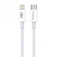 USB-C laidas, skirtas Lighting Foneng X31, 20W 1m (baltas)